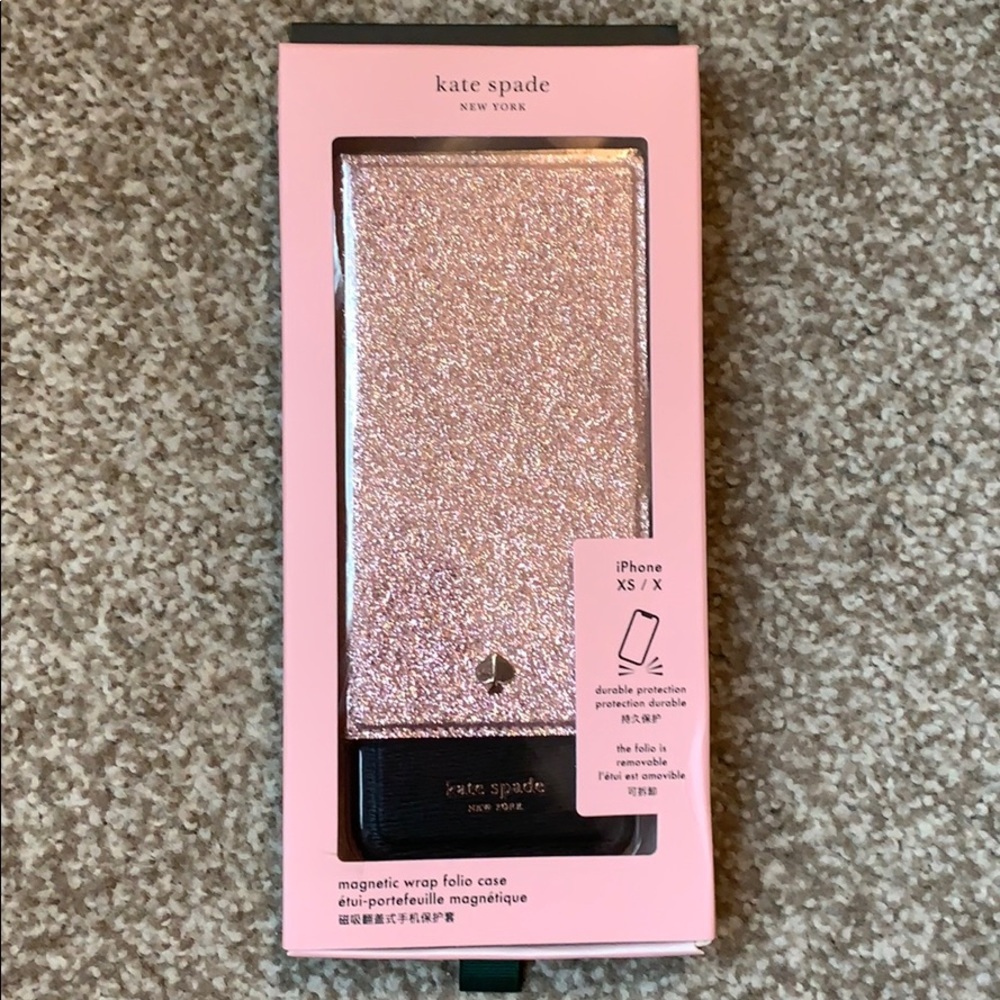 Kate Spade iPhone XS Glitter Folio Case